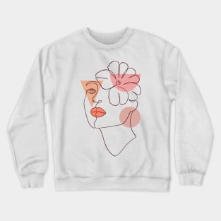 Collage with woman face and geometric shapes Crewneck Sweatshirt